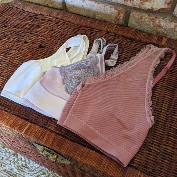 🌸 Dusty Pink & Purple Bralette Mini Set (3 pack) L XL - Picture 1 of 12